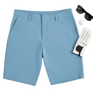 Travis Mathew Blue Performance Golf Shorts Stretch Moisture Wicking 34 Chino EUC